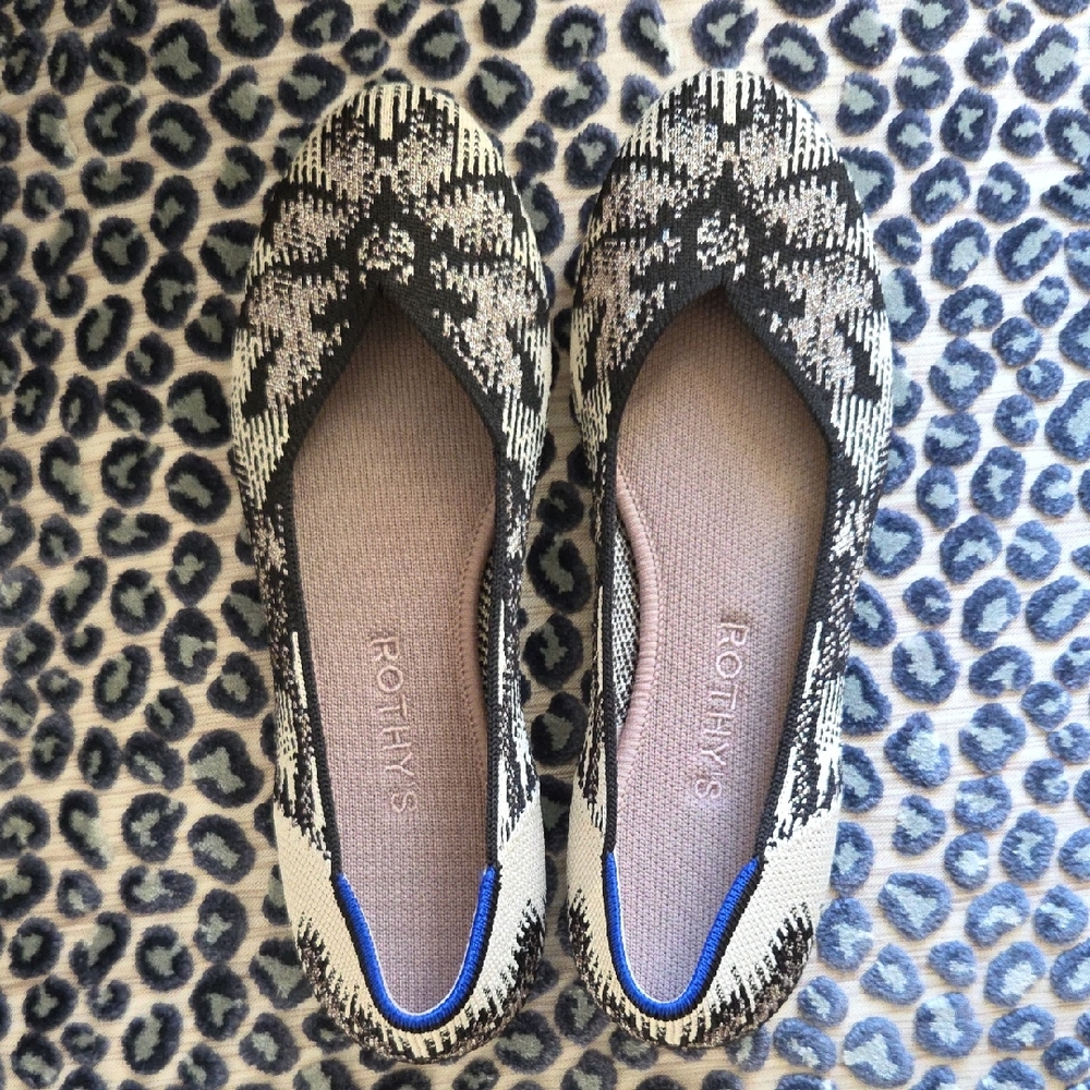 Rothy's Patterned Black and White Flats